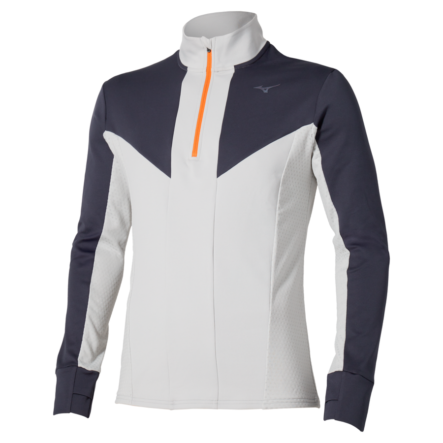 Mizuno Active Warmalite Half Zip Long Sleeve Top Vapor Silver